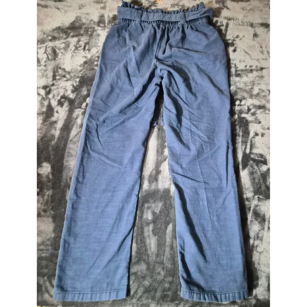 LC Lauren Conrad Paperbag Waist Pants Blue High Rise Tie Belt S WL31X056RS3